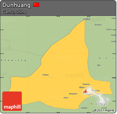Savanna Style Simple Map of Dunhuang