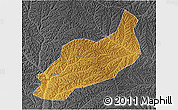 Physical 3D Map of Heshui, darken, desaturated