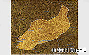 Physical 3D Map of Heshui, darken
