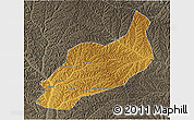 Physical 3D Map of Heshui, darken, semi-desaturated