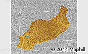 Physical 3D Map of Heshui, lighten, desaturated