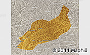 Physical 3D Map of Heshui, lighten, semi-desaturated