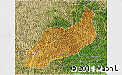 Physical 3D Map of Heshui, satellite outside