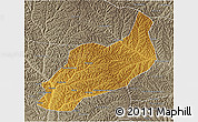 Physical 3D Map of Heshui, semi-desaturated