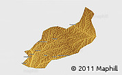 Physical 3D Map of Heshui, single color outside