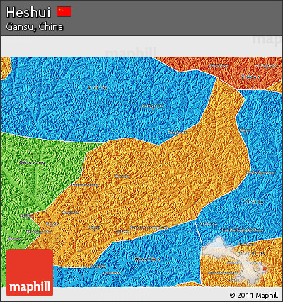 Political 3D Map of Heshui