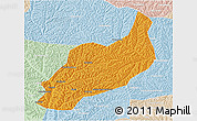 Political 3D Map of Heshui, lighten