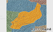 Political 3D Map of Heshui, semi-desaturated