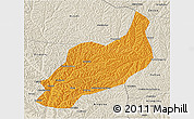 Political 3D Map of Heshui, shaded relief outside
