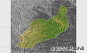 Satellite 3D Map of Heshui, desaturated
