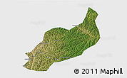 Satellite 3D Map of Heshui, single color outside