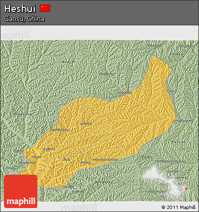 Savanna Style 3D Map of Heshui