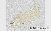 Shaded Relief 3D Map of Heshui, lighten, desaturated