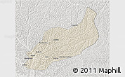 Shaded Relief 3D Map of Heshui, lighten, semi-desaturated