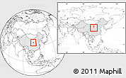 Blank Location Map of Heshui, highlighted country, within the entire country