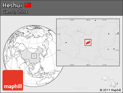 Blank Location Map of Heshui, highlighted country