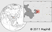 Blank Location Map of Heshui, highlighted country, highlighted parent region