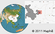 Satellite Location Map of Heshui, highlighted country, highlighted parent region