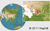 Satellite Location Map of Heshui, highlighted parent region