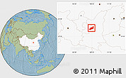 Savanna Style Location Map of Heshui, highlighted country, hill shading