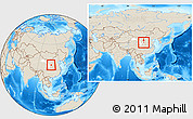 Shaded Relief Location Map of Heshui, highlighted parent region, within the entire country