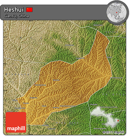 Physical Map of Heshui, satellite outside