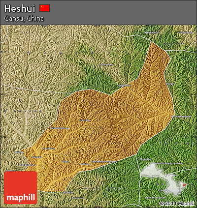 Physical Map of Heshui, satellite outside