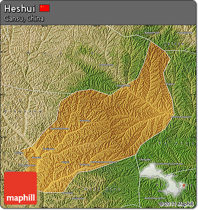 Physical Map of Heshui, satellite outside