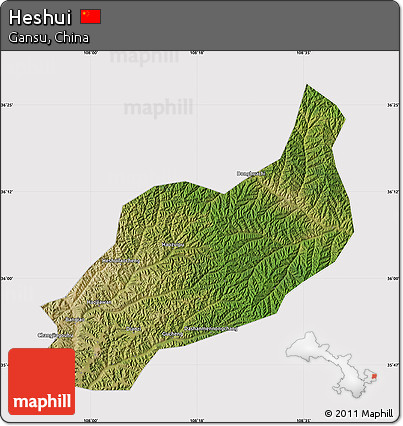 Satellite Map of Heshui, cropped outside