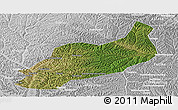 Satellite Panoramic Map of Heshui, lighten, desaturated