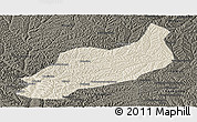 Shaded Relief Panoramic Map of Heshui, darken