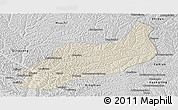 Shaded Relief Panoramic Map of Heshui, desaturated