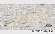 Shaded Relief Panoramic Map of Heshui, semi-desaturated