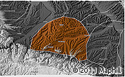 Physical 3D Map of Hezheng, desaturated