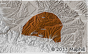 Physical 3D Map of Hezheng, lighten, semi-desaturated