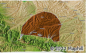 Physical 3D Map of Hezheng, satellite outside