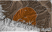 Physical 3D Map of Hezheng, semi-desaturated