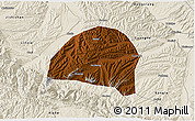 Physical 3D Map of Hezheng, shaded relief outside