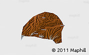 Physical 3D Map of Hezheng, single color outside