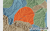 Political Map of Hezheng, semi-desaturated