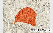 Political Map of Hezheng, shaded relief outside