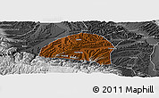 Physical Panoramic Map of Hezheng, desaturated