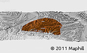 Physical Panoramic Map of Hezheng, lighten, desaturated