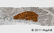 Physical Panoramic Map of Hezheng, lighten, semi-desaturated