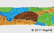 Physical Panoramic Map of Hezheng, political outside