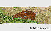 Physical Panoramic Map of Hezheng, satellite outside