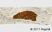 Physical Panoramic Map of Hezheng, shaded relief outside