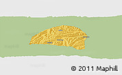 Savanna Style Panoramic Map of Hezheng, single color outside