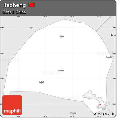 Silver Style Simple Map of Hezheng