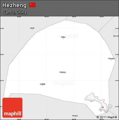 Silver Style Simple Map of Hezheng